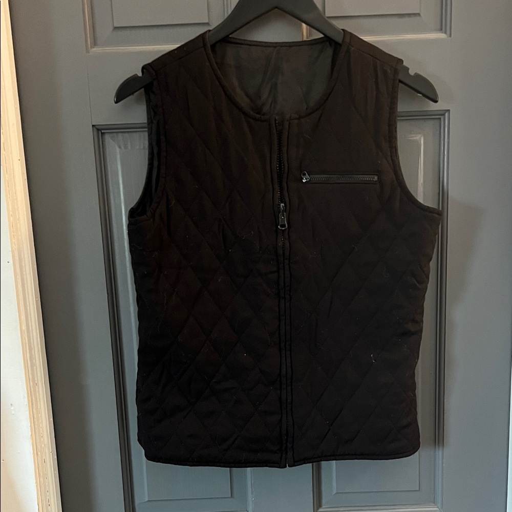 Worthington Black Quilted Outerwear Vest HALI